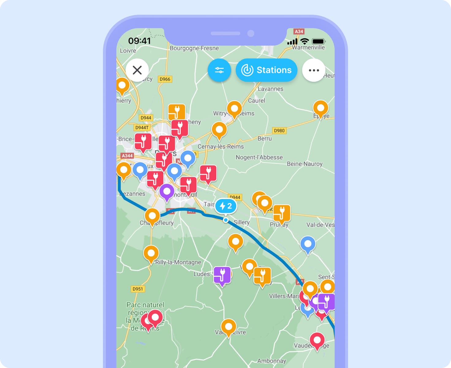 Chargemap route planner
