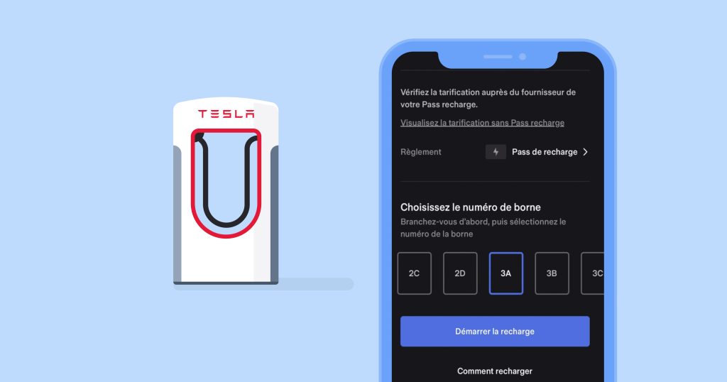 App Tesla lancer une recharge avec le Chargemap Pass Business